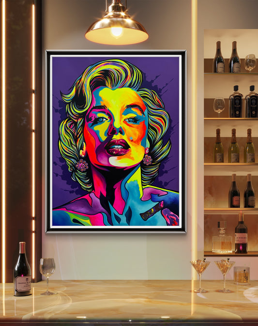 Musa de Neón: Retrato Estilo pop art Vibrante